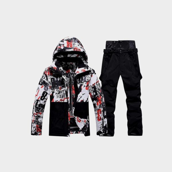 بدلة ثلج شتوية للرجال من WOWULOVELY مقاومة للماء والرياح، وسترة وسروال جبلي